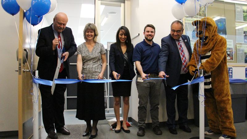 The ribbon-cutting ceremony included the Chancellor and professors