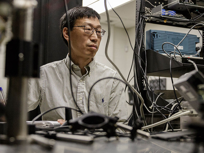 Engineering Professor in Laser Lab