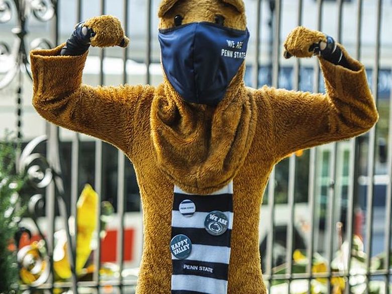 Nittany Lion with mask