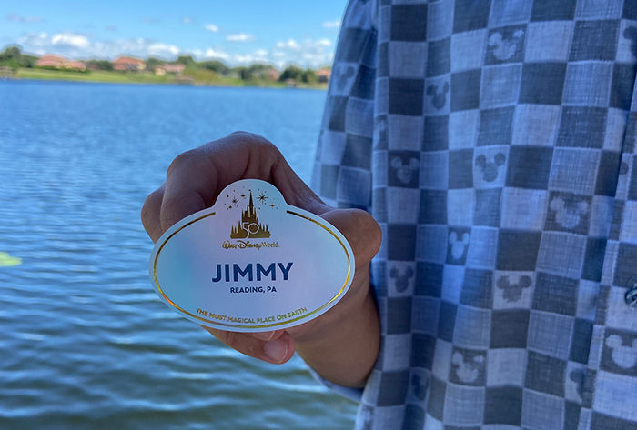 James Murray's Disney name badge.