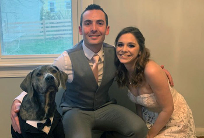 Liz and Nolan Campbell on their wedding day.