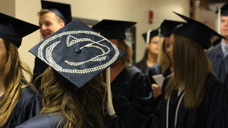 students in cap and gown