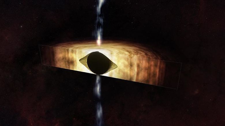 An illustration of the black hold at the center of the Milky Way