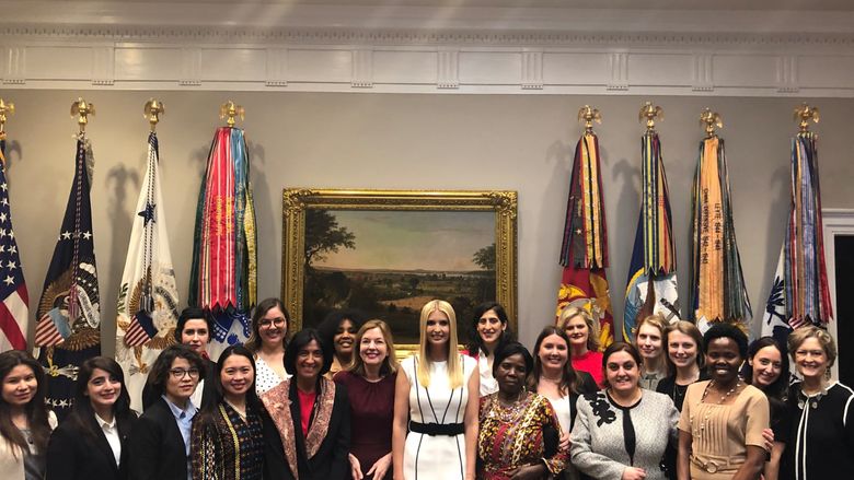 Attendees with Ivanka Trump and Marie Royce