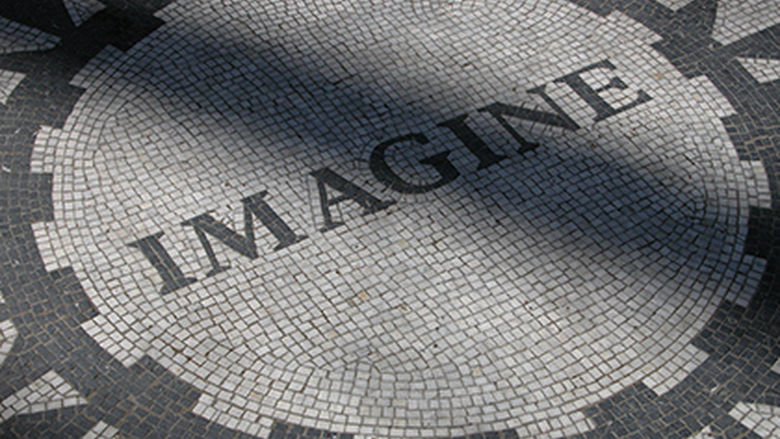 The Imagine Mosaic at Strawberry Field in Central Park. 