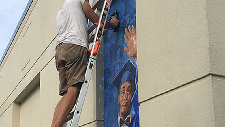 Berks 60th anniversary mural installation 