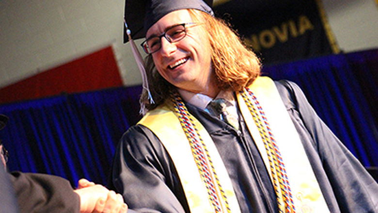 Nate at graduation