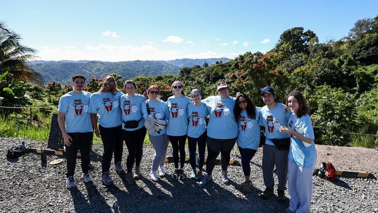 Penn State Berks students and staff at a volunteer site