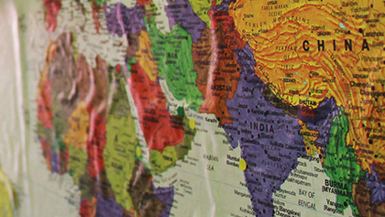A map of the world.