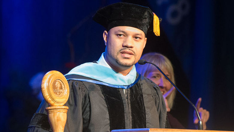 Man at podium