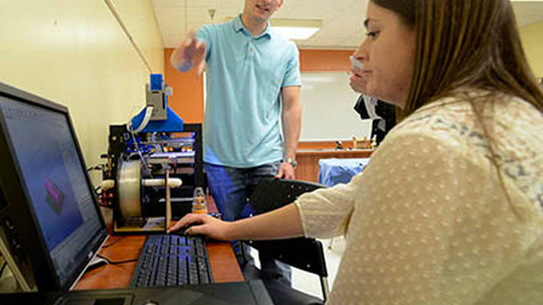 student at computer