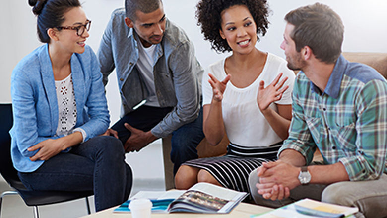 students in discussion