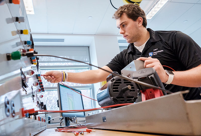 Michael Aboulhouda, a Berks Engineering student hard at work. Michael Aboulhouda, a Berks Engineering student hard at work.