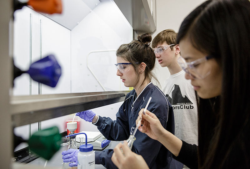 students in lab
