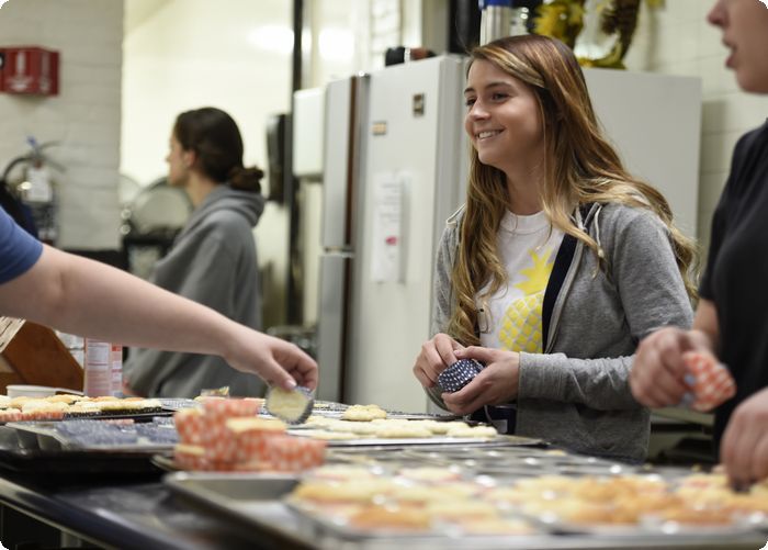 Penn State Berks students prepare and serve a multiple course meal for residents at the Opportunity House. Penn State Berks students prepare and serve a multiple course meal for residents at the Opportunity House.