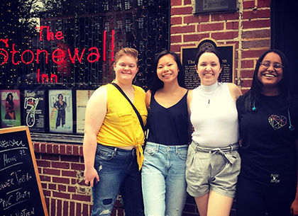 Students outside Stonewall Inn Students outside Stonewall Inn