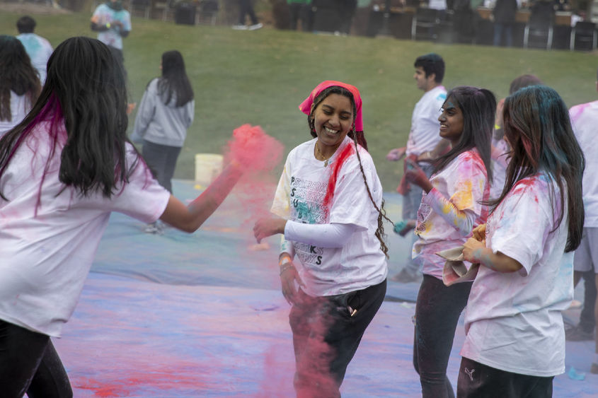 Students in colored powder at last year's event