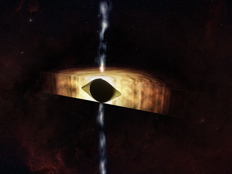An illustration of the black hold at the center of the Milky Way